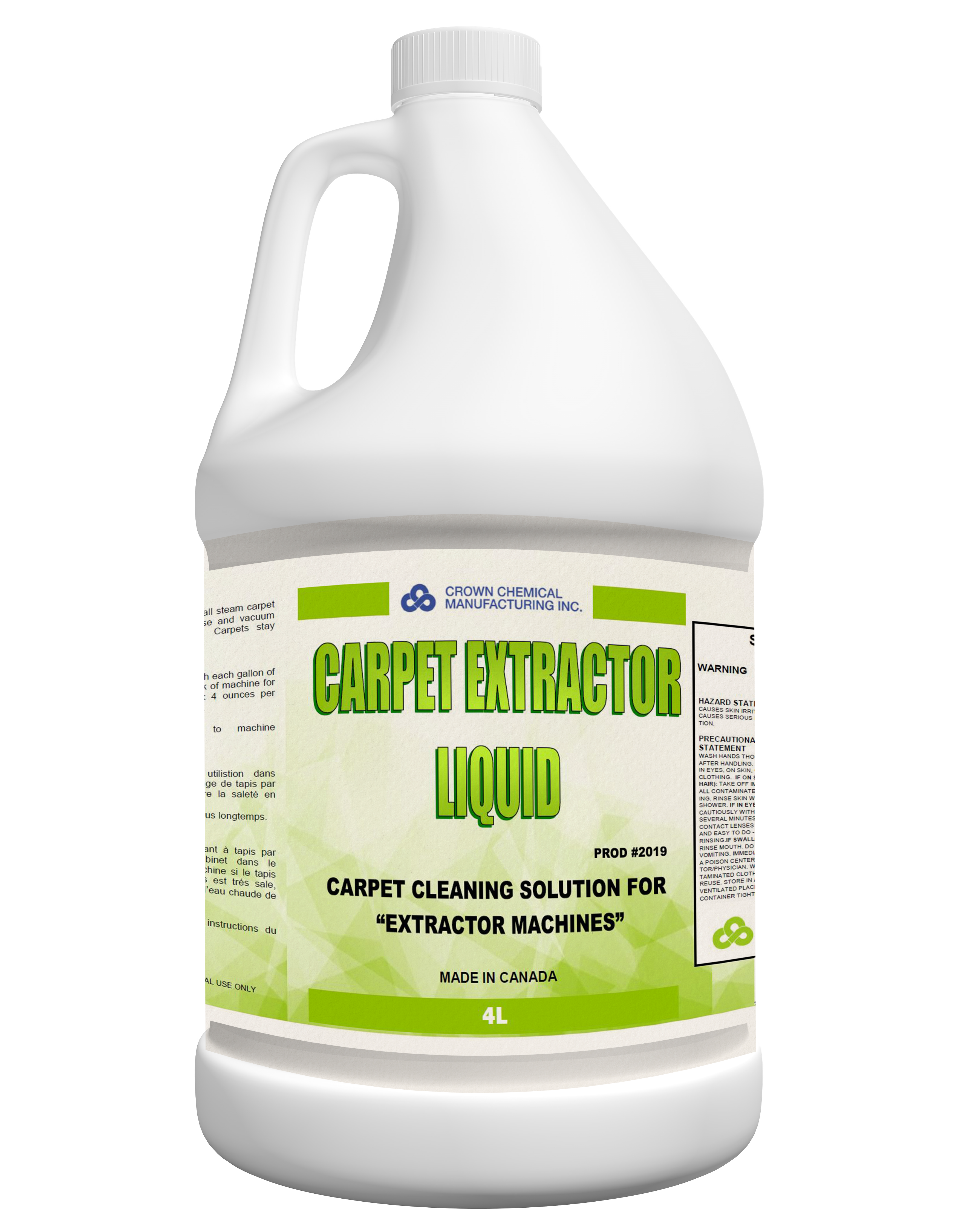 2019-30 EXTRACTOR LIQUID FOR USE IN CARPET MACHINES 4X4LTR/CS