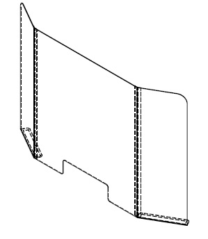 NUF10812-AO1 STANDARD FOLDING COUNTER SHIELD CLEAR PLEXI GLASS 48W X 10D X 30H, 1/BOX